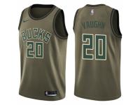 Men Nike Milwaukee Bucks #20 Rashad Vaughn Swingman Green Salute to Service NBA Jersey