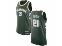 Men Nike Milwaukee Bucks #21 Tony Snell Green Road NBA Jersey - Icon Edition