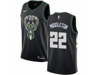 Men Nike Milwaukee Bucks #22 Khris Middleton  Black Alternate NBA Jersey - Statement Edition