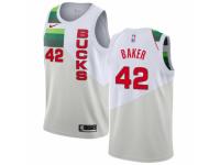 Men Nike Milwaukee Bucks #42 Vin Baker White  Jersey - Earned Edition