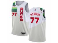 Men Nike Milwaukee Bucks #77 Ersan Ilyasova White  Jersey - Earned Edition
