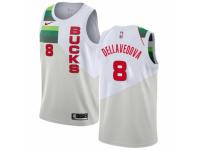 Men Nike Milwaukee Bucks #8 Matthew Dellavedova White  Jersey - Earned Edition