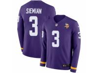 Men Nike Minnesota Vikings #3 Trevor Siemian Limited Purple Therma Long Sleeve NFL Jersey