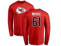 Men Nike Mitch Morse Red Name & Number Logo - NFL Kansas City Chiefs #61 Long Sleeve T-Shirt