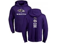 Men Nike Morgan Cox Purple Backer - NFL Baltimore Ravens #46 Pullover Hoodie