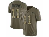 Men Nike New England Patriots #11 Drew Bledsoe Limited Olive/Camo 2017 Salute to Service NFL Jersey