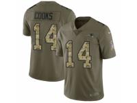 Men Nike New England Patriots #14 Brandin Cooks Limited Olive/Camo 2017 Salute to Service NFL Jersey