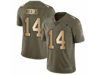 Men Nike New England Patriots #14 Brandin Cooks Limited Olive/Gold 2017 Salute to Service NFL Jersey