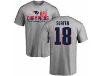 Men Nike New England Patriots #18 Matthew Slater Heather Gray 2017 AFC Champions V-Neck T-Shirt
