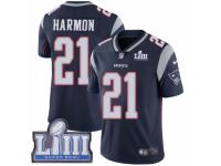 Men Nike New England Patriots #21 Duron Harmon Navy Blue Team Color Vapor Untouchable Limited Player Super Bowl LIII Bound NFL Jersey