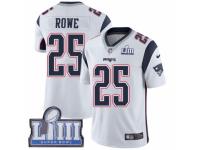 Men Nike New England Patriots #25 Eric Rowe White Vapor Untouchable Limited Player Super Bowl LIII Bound NFL Jersey
