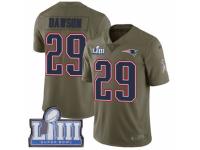 Men Nike New England Patriots #29 Duke Dawson Limited Olive 2017 Salute to Service Super Bowl LIII Bound NFL Jersey