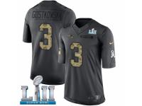 Men Nike New England Patriots #3 Stephen Gostkowski Limited Black 2016 Salute to Service Super Bowl LII NFL Jersey