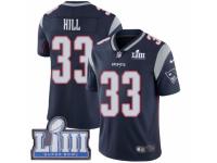 Men Nike New England Patriots #33 Jeremy Hill Navy Blue Team Color Vapor Untouchable Limited Player Super Bowl LIII Bound NFL Jersey