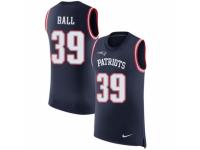 Men Nike New England Patriots #39 Montee Ball Limited Navy Blue Rush Player Name & Number Tank Top NFL Jersey