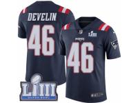 Men Nike New England Patriots #46 James Develin Limited Navy Blue Rush Vapor Untouchable Super Bowl LIII Bound NFL Jersey