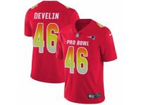 Men Nike New England Patriots #46 James Develin Limited Red 2018 Pro Bowl NFL Jersey