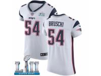 Men Nike New England Patriots #54 Tedy Bruschi White Vapor Untouchable Elite Player Super Bowl LII NFL Jersey