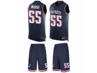 Men Nike New England Patriots #55 Cassius Marsh Limited Navy Blue Tank Top Suit NFL Jersey