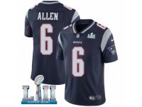Men Nike New England Patriots #6 Ryan Allen Navy Blue Team Color Vapor Untouchable Limited Player Super Bowl LII NFL Jersey