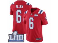 Men Nike New England Patriots #6 Ryan Allen Red Alternate Vapor Untouchable Limited Player Super Bowl LIII Bound NFL Jersey