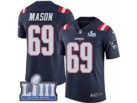 Men Nike New England Patriots #69 Shaq Mason Limited Navy Blue Rush Vapor Untouchable Super Bowl LIII Bound NFL Jersey