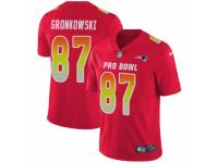 Men Nike New England Patriots #87 Rob Gronkowski Limited Red 2018 Pro Bowl NFL Jersey