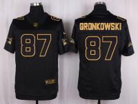 Men Nike New England Patriots #87 Rob Gronkowski Pro Line Black Gold Collection Jersey