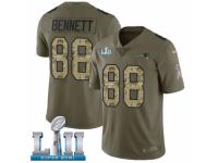 Men Nike New England Patriots #88 Martellus Bennett Limited Olive/Camo 2017 Salute to Service Super Bowl LII NFL Jersey