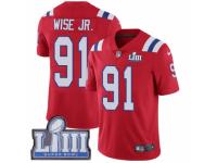 Men Nike New England Patriots #91 Deatrich Wise Jr Red Alternate Vapor Untouchable Limited Player Super Bowl LIII Bound NFL Jersey