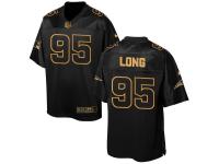 Men Nike New England Patriots #95 Chris Long Pro Line Black Gold Collection Jersey