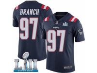 Men Nike New England Patriots #97 Alan Branch Limited Navy Blue Rush Vapor Untouchable Super Bowl LII NFL Jersey