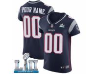 Men Nike New England Patriots Customized Navy Blue Team Color Vapor Untouchable Custom Elite Super Bowl LII NFL Jersey