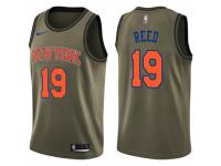 Men Nike New York Knicks #19 Willis Reed Swingman Green Salute to Service NBA Jersey