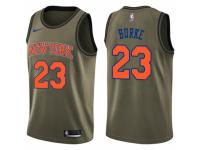 Men Nike New York Knicks #23 Trey Burke Swingman Green Salute to Service NBA Jersey