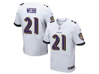 Men Nike NFL Baltimore Ravens #21 Lardarius Webb Authentic Elite Road White Jersey