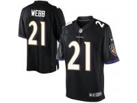 Men Nike NFL Baltimore Ravens #21 Lardarius Webb Black Limited Jersey