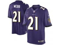 Men Nike NFL Baltimore Ravens #21 Lardarius Webb Home Purple Limited Jersey