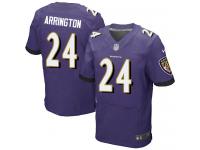 Men Nike NFL Baltimore Ravens #24 Kyle Arrington Authentic Elite Home Purple Jersey