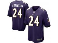 Men Nike NFL Baltimore Ravens #24 Kyle Arrington Home Purple Game Jersey