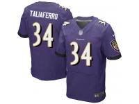Men Nike NFL Baltimore Ravens #34 Lorenzo Taliaferro Authentic Elite Home Purple Jersey