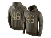 Men Nike NFL Baltimore Ravens #46 Morgan Cox Olive Salute To Service KO Performance Hoodie