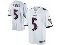 Men Nike NFL Baltimore Ravens #5 Joe Flacco Road White Limited Jersey