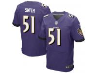 Men Nike NFL Baltimore Ravens #51 Daryl Smith Authentic Elite Home Purple Jersey