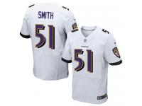 Men Nike NFL Baltimore Ravens #51 Daryl Smith Authentic Elite Road White Jersey