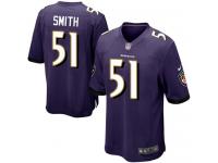 Men Nike NFL Baltimore Ravens #51 Daryl Smith Home Purple Game Jersey