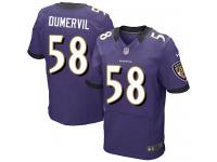 Men Nike NFL Baltimore Ravens #58 Elvis Dumervil Authentic Elite Home Purple Jersey