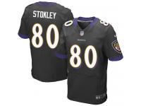 Men Nike NFL Baltimore Ravens #80 Brandon Stokley Authentic Elite Black Jersey