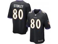 Men Nike NFL Baltimore Ravens #80 Brandon Stokley Black Game Jersey