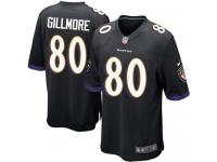 Men Nike NFL Baltimore Ravens #80 Crockett Gillmore Black Game Jersey